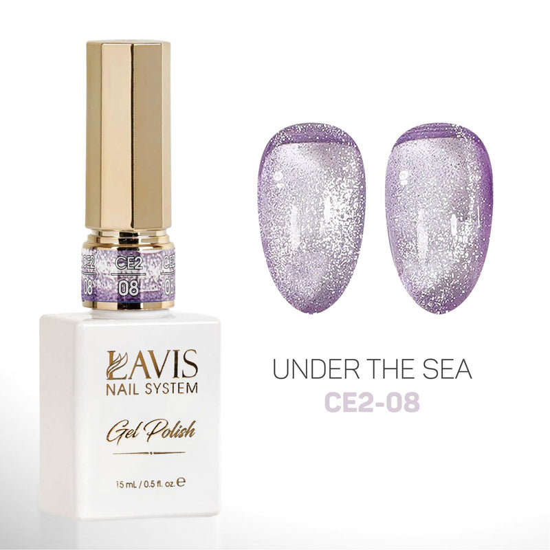 LAVIS Cat Eyes CE2 - 08 - Gel Polish 0.5 oz - Under The Sea Collection - DTK Nail Supply