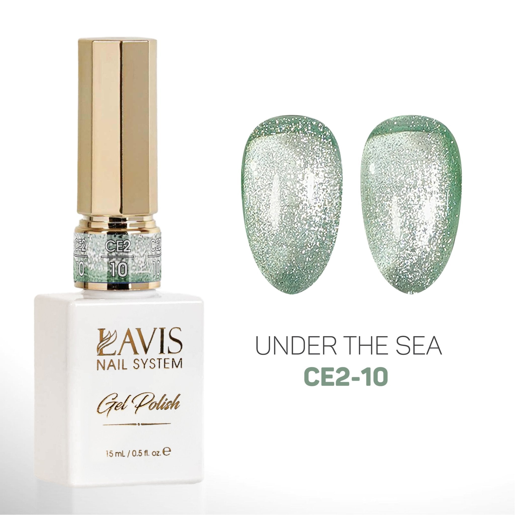 LAVIS Cat Eyes CE2 - 10 - Gel Polish 0.5 oz - Under The Sea Collection - DTK Nail Supply