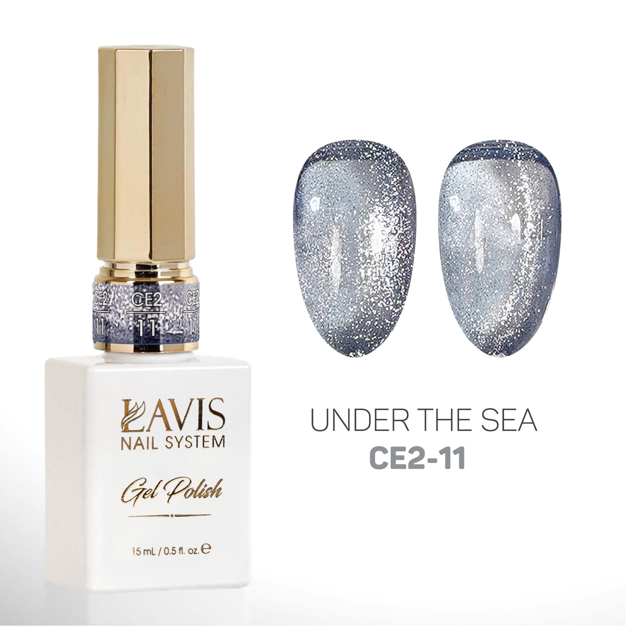 LAVIS Cat Eyes CE2 - 11 - Gel Polish 0.5 oz - Under The Sea Collection - DTK Nail Supply