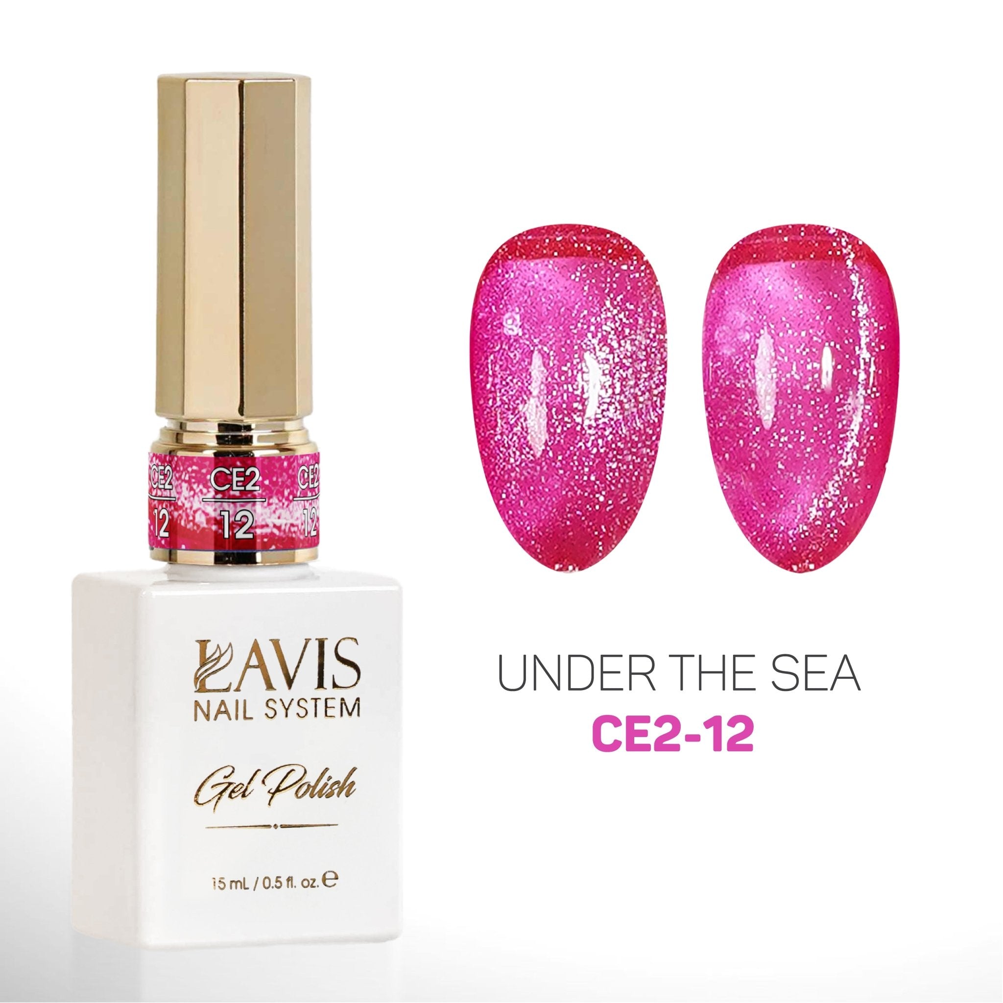 LAVIS Cat Eyes CE2 - 12 - Gel Polish 0.5 oz - Under The Sea Collection - DTK Nail Supply