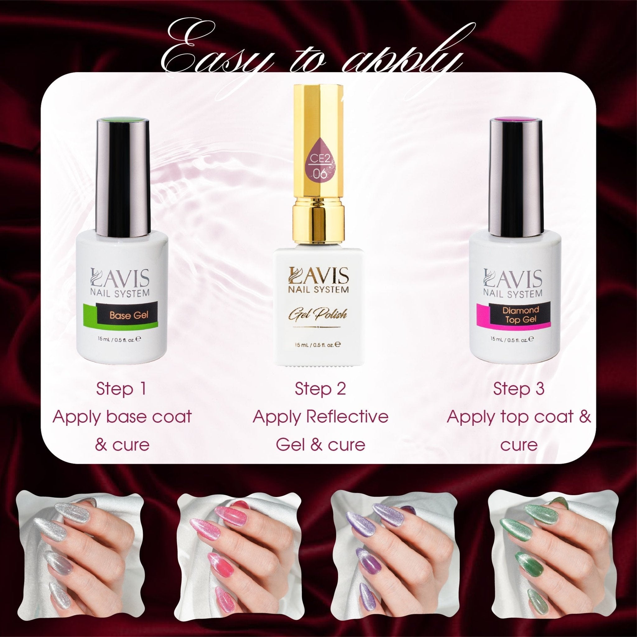 LAVIS Cat Eyes CE2 - Gel Polish 0.5 oz - Under The Sea Collection - DTK Nail Supply