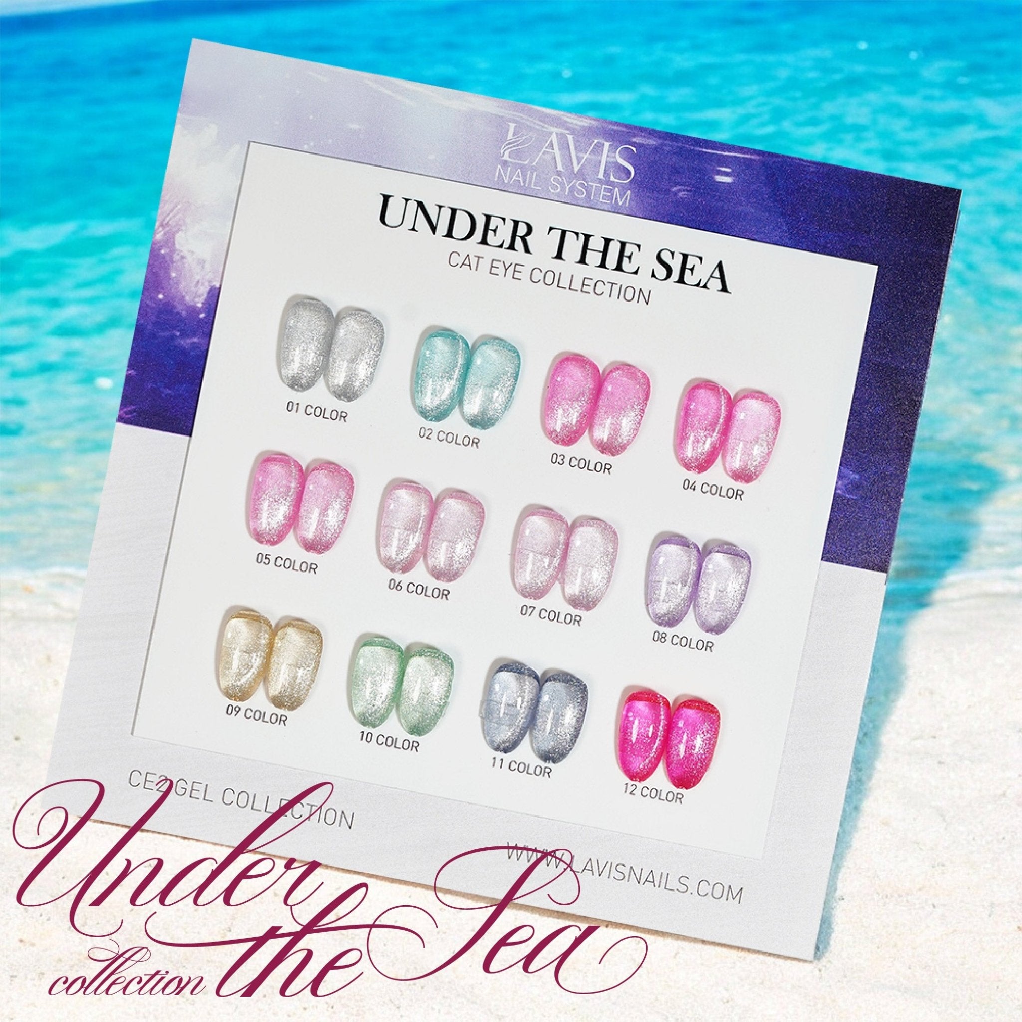 LAVIS Cat Eyes CE2 - Gel Polish 0.5 oz - Under The Sea Collection - DTK Nail Supply