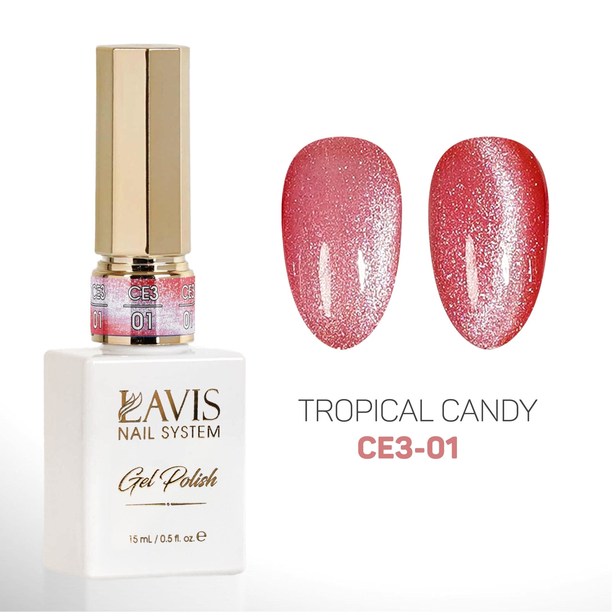 LAVIS 9D Cat Eyes CE3 - 01 - Gel Polish 0.5 oz - Tropical Candy Collection