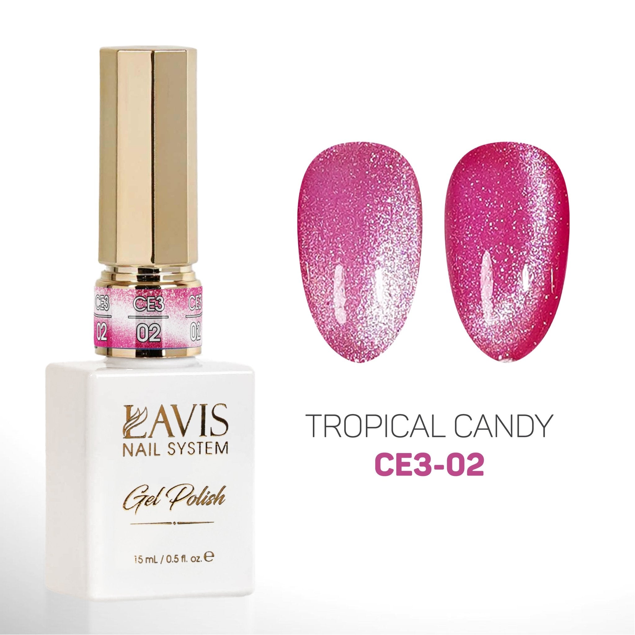 LAVIS 9D Cat Eyes CE3 - 02 - Gel Polish 0.5 oz - Tropical Candy Collection
