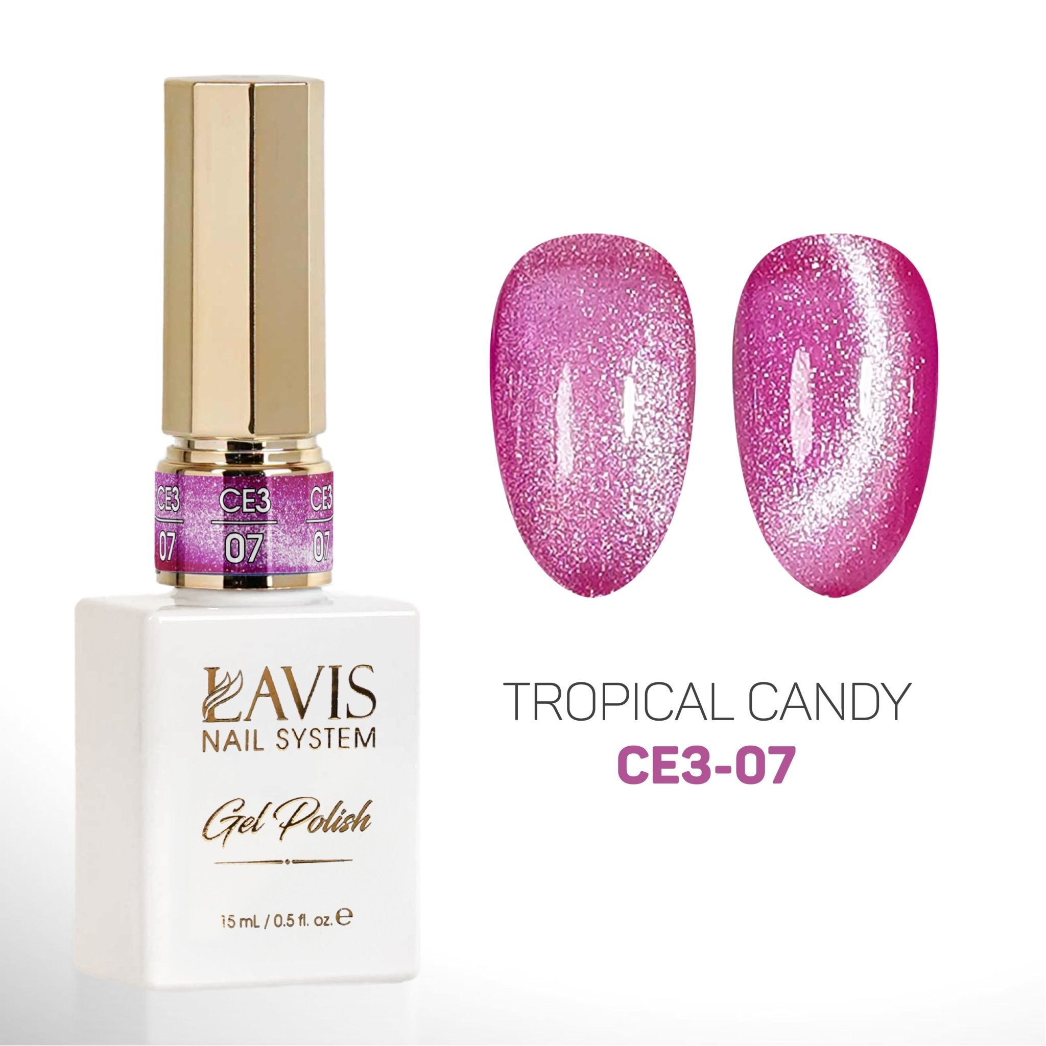 LAVIS Cat Eyes CE3 - 07 - Gel Polish 0.5 oz - Tropical Candy Collection - DTK Nail Supply