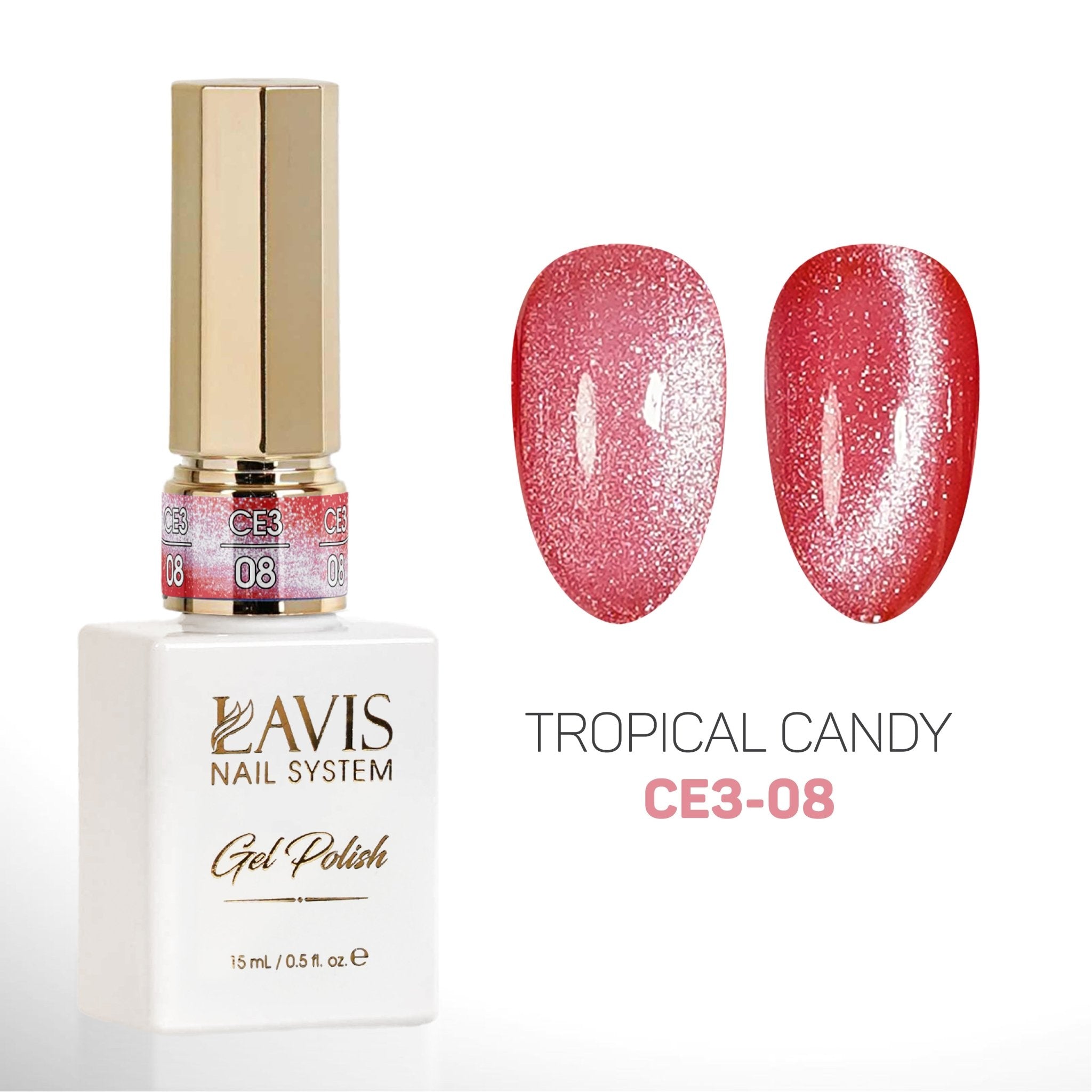 LAVIS Cat Eyes CE3 - 08 - Gel Polish 0.5 oz - Tropical Candy Collection - DTK Nail Supply