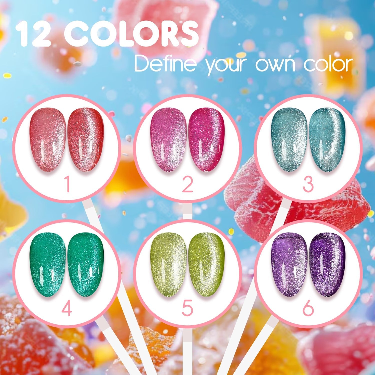 LAVIS Cat Eyes CE3 - 12 - Gel Polish 0.5 oz - Tropical Candy Collection - DTK Nail Supply