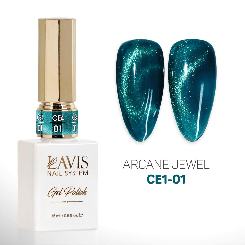 LAVIS Cat Eyes CE4 (Ver 2) - Set 12 Colors - Gel Polish 0.5 oz - Arcane Jewel Collection - DTK Nail Supply