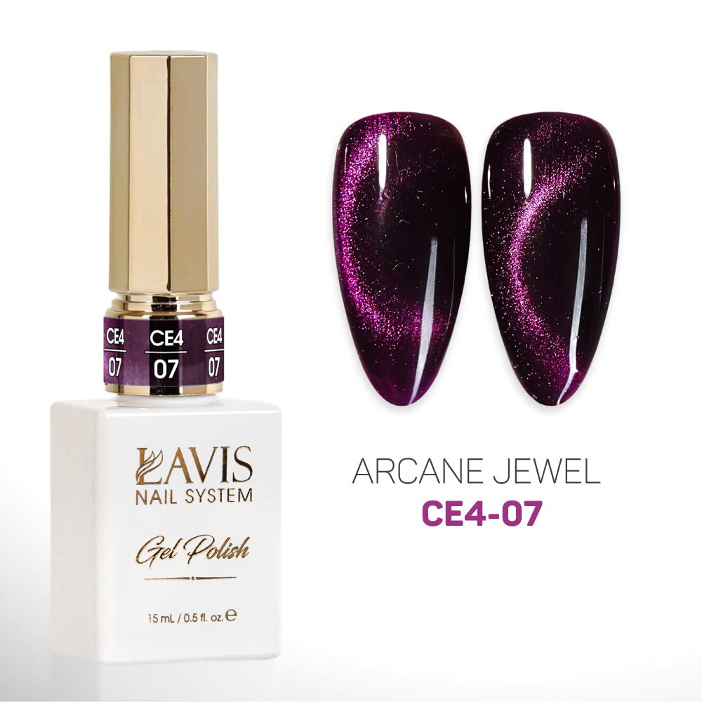 LAVIS Cat Eyes CE4 (Ver 2) - Set 12 Colors - Gel Polish 0.5 oz - Arcane Jewel Collection - DTK Nail Supply