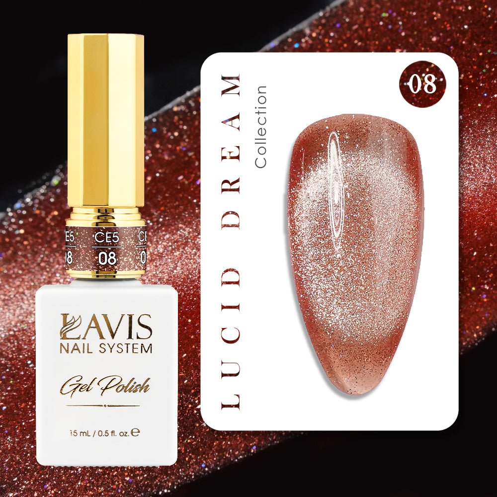 LAVIS Cat Eyes CE5 (Ver1) - Set 12 Gel Polish 0.5 oz - Lucid Dream Collection - DTK Nail Supply