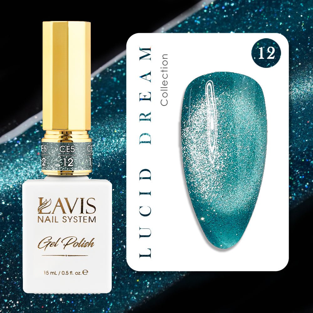 LAVIS Cat Eyes CE5 (Ver1) - Set 12 Gel Polish 0.5 oz - Lucid Dream Collection - DTK Nail Supply