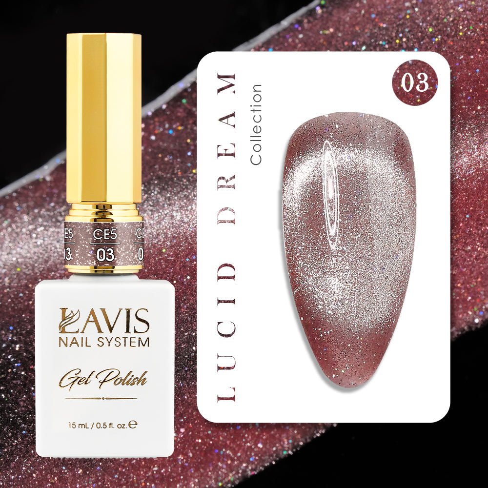 LAVIS Cat Eyes CE5 (Ver1) - Set 12 Gel Polish 0.5 oz - Lucid Dream Collection - DTK Nail Supply