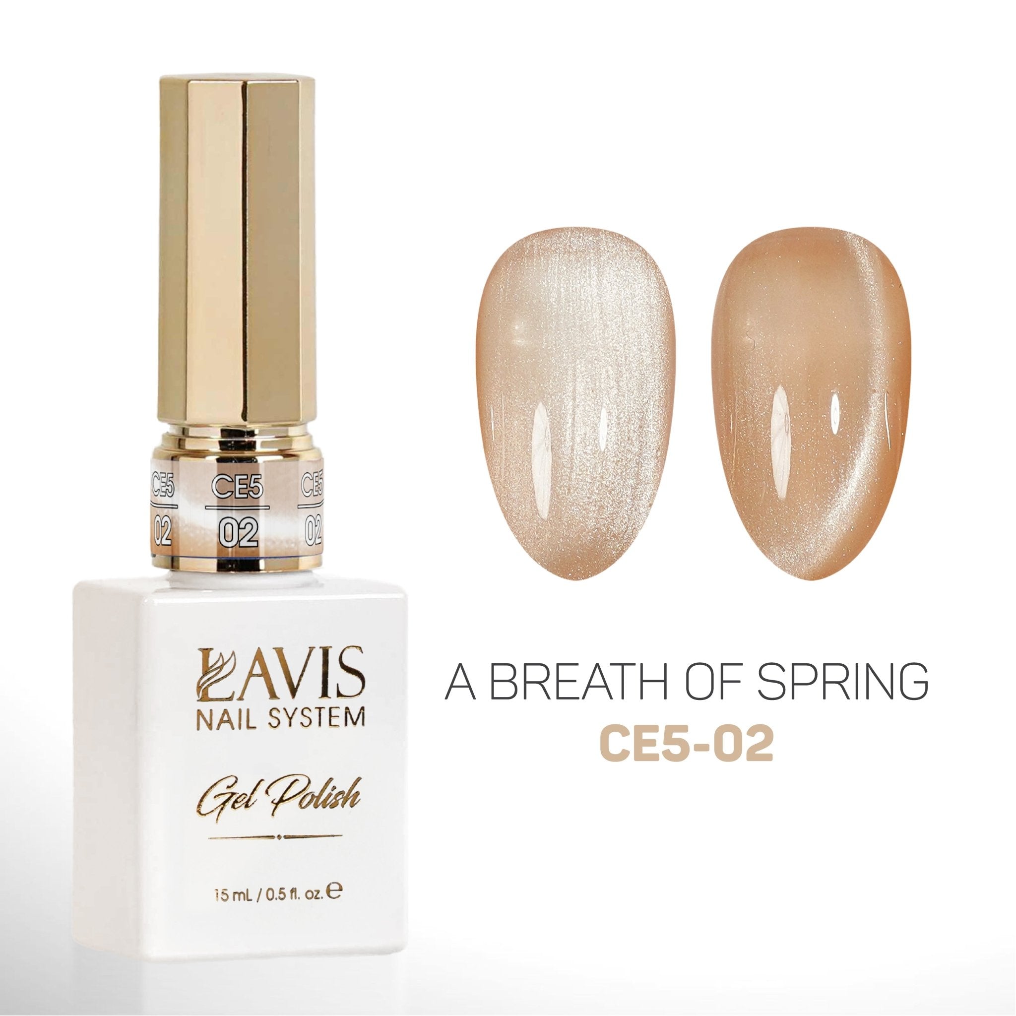 LAVIS 9D Cat Eyes CE5 - 02 (Ver2) - Gel Polish 0.5 oz - A Breath Of Spring Collection