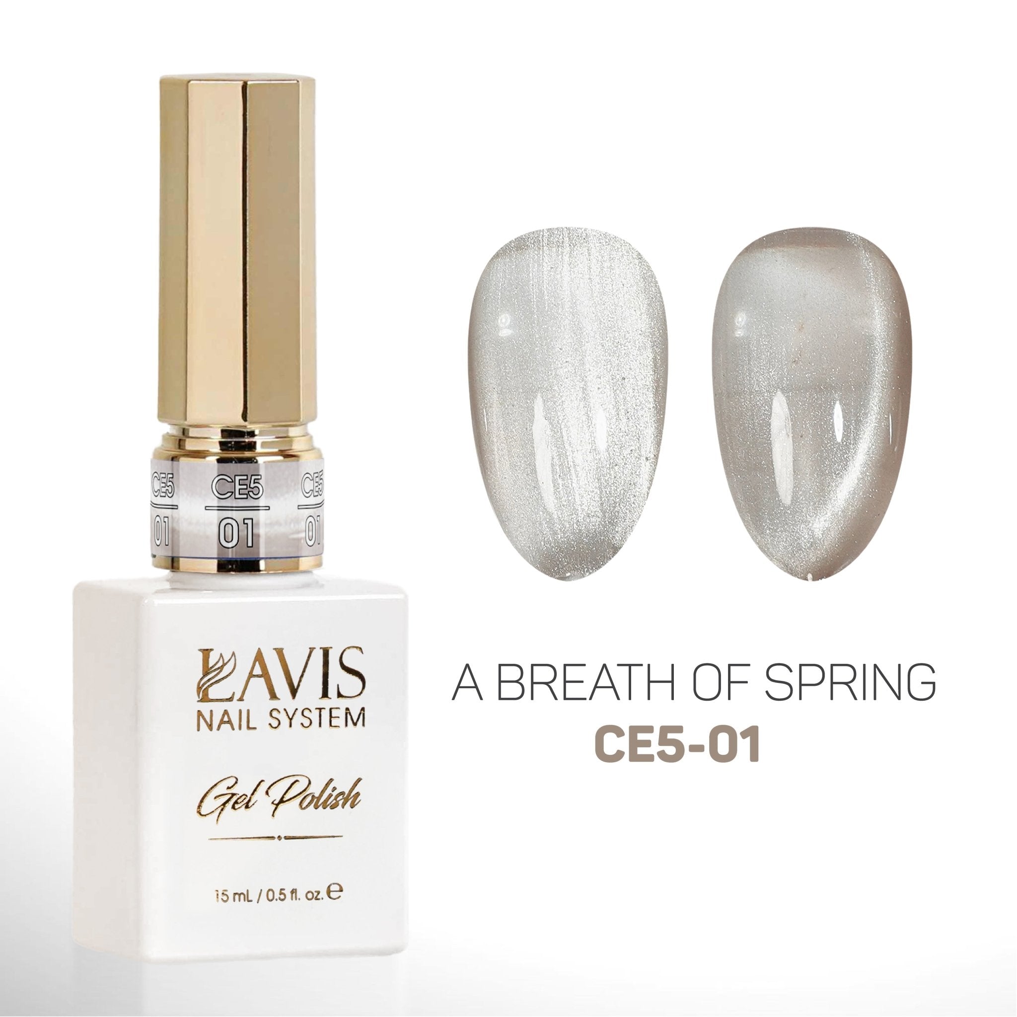 LAVIS 9D Cat Eyes CE5 - 01 (Ver2) - Gel Polish 0.5 oz - A Breath Of Spring Collection