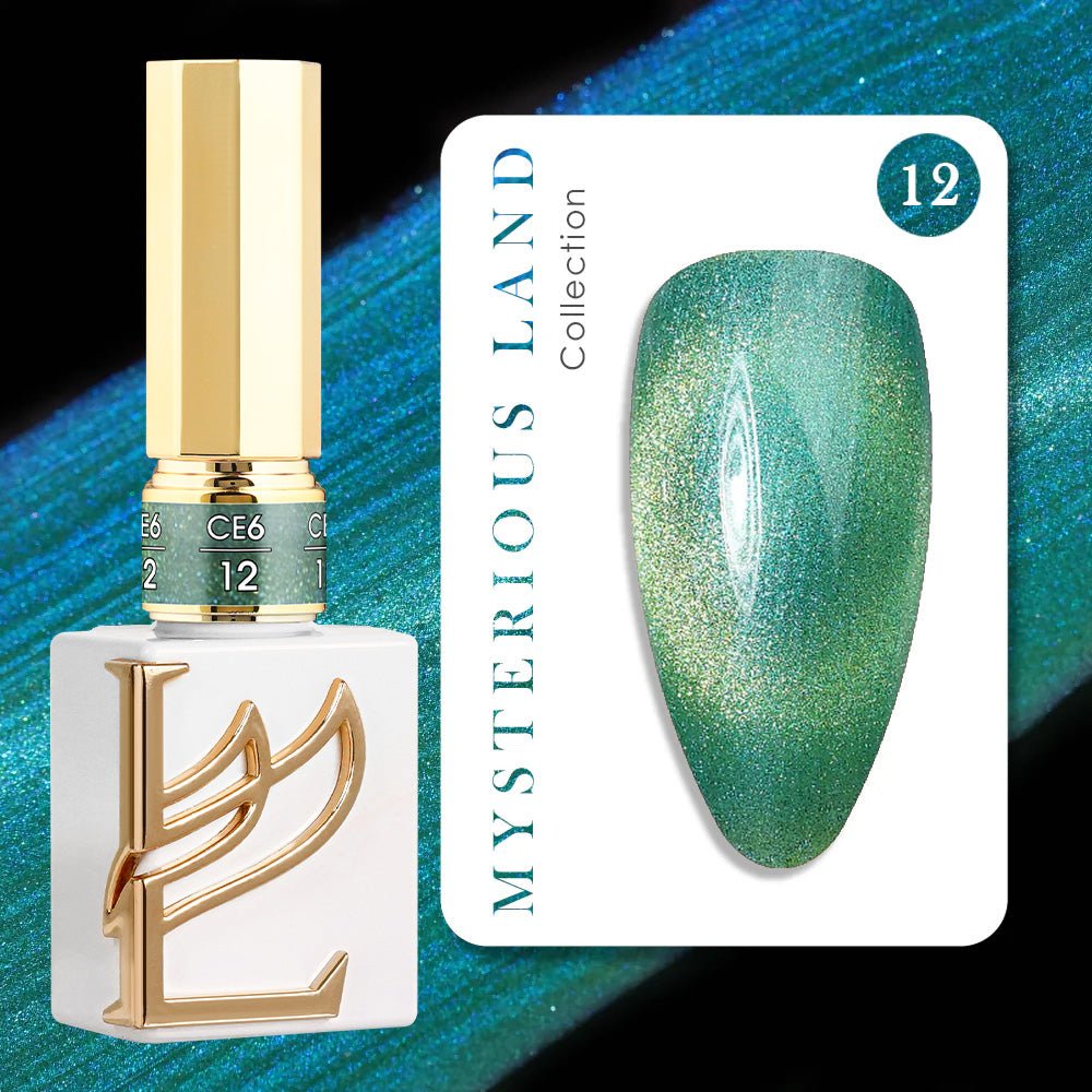 LAVIS Cat Eyes CE6 - Set 12 (Ver1) - Gel Polish 0.5 oz - Mysterious Land Collection - DTK Nail Supply