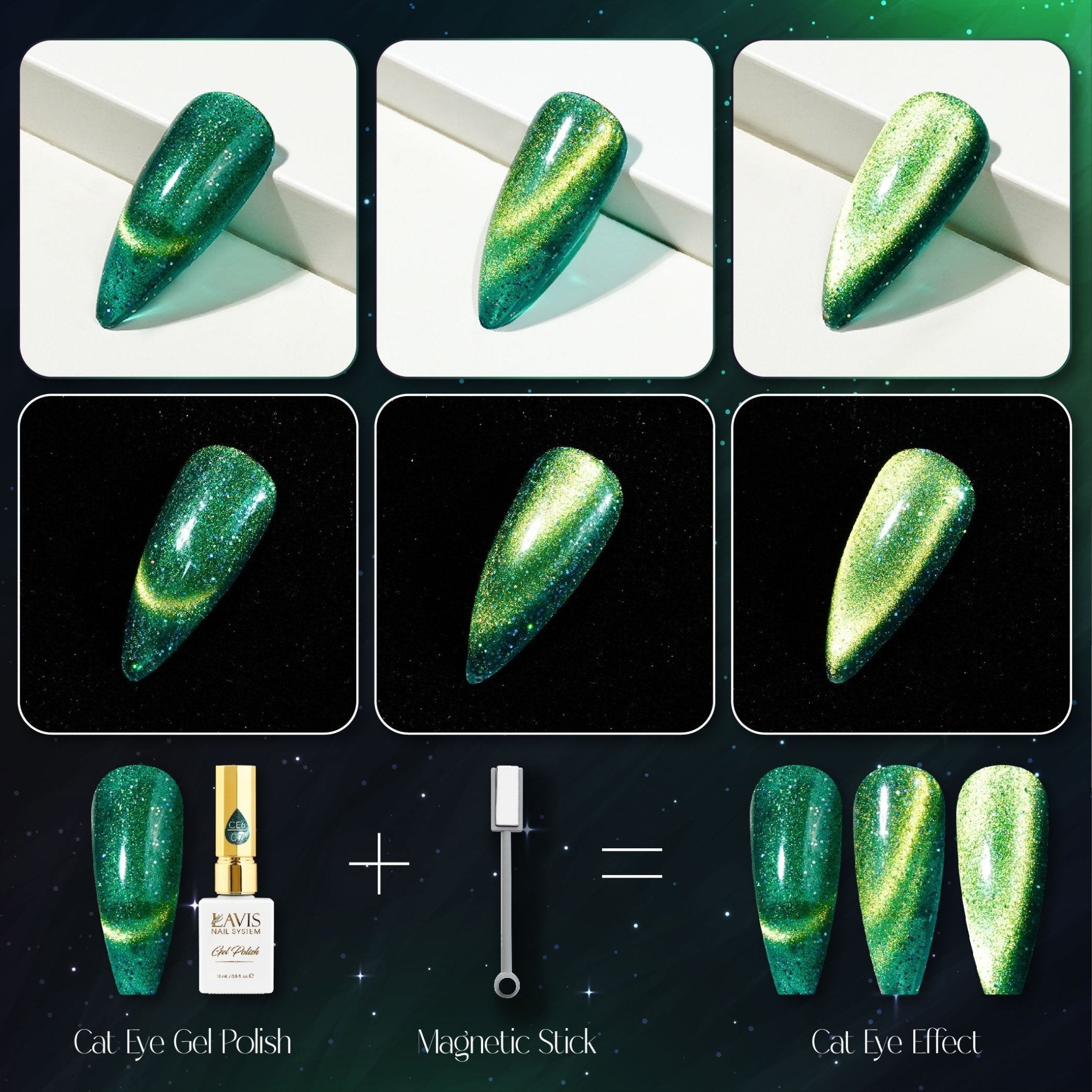 LAVIS Cat Eyes CE6 (Ver1) - Gel Polish 0.5 oz - Starlight Collection - FG - DTK Nail Supply