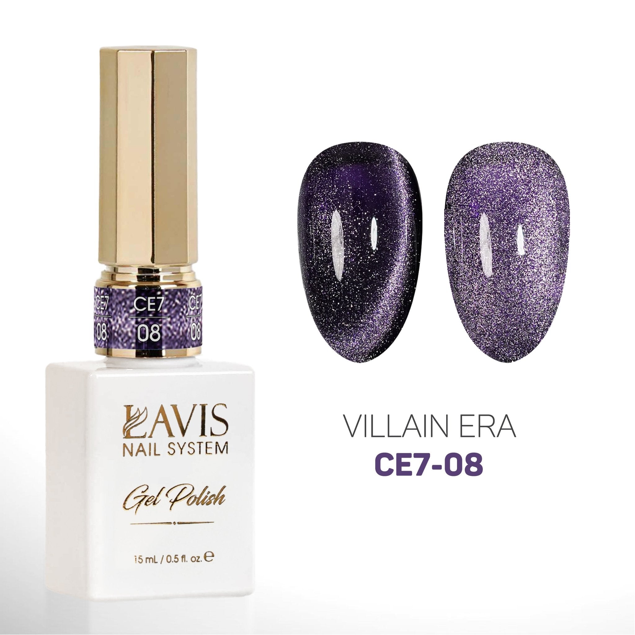 LAVIS Cat Eyes CE7 - 08 - Gel Polish 0.5 oz - VILLIAIN ERA Collection - DTK Nail Supply