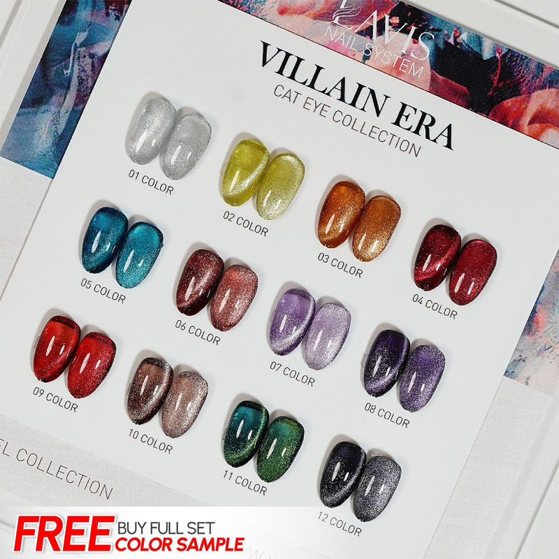 Lavis 9D Cat Eyes CE7 — Villain Era Set 12 Colors Cat Eye Gel 0.5 oz