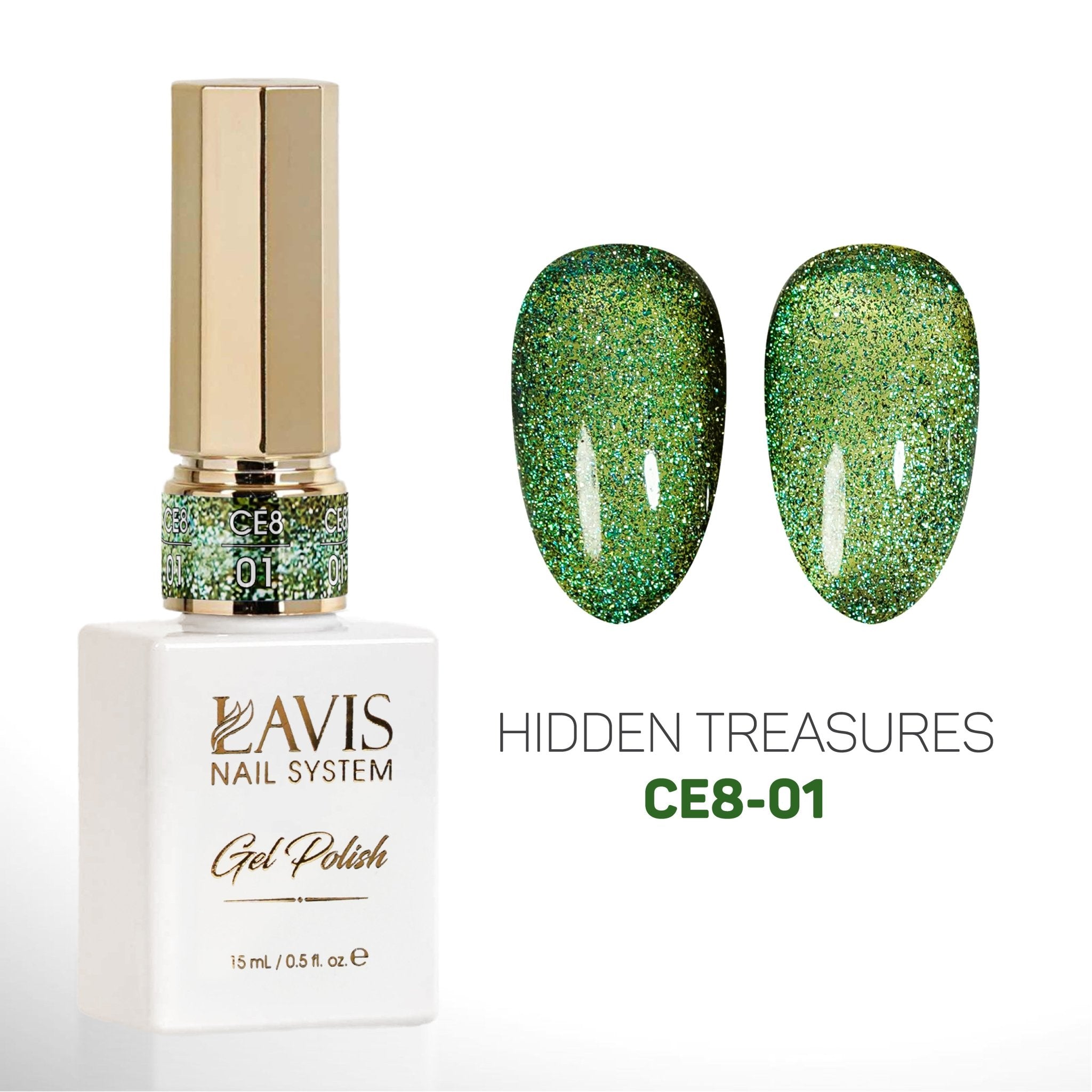 LAVIS 9D Cat Eyes CE8 - 01 - Gel Polish 0.5 oz - Lavis Hidden Treasures Collection