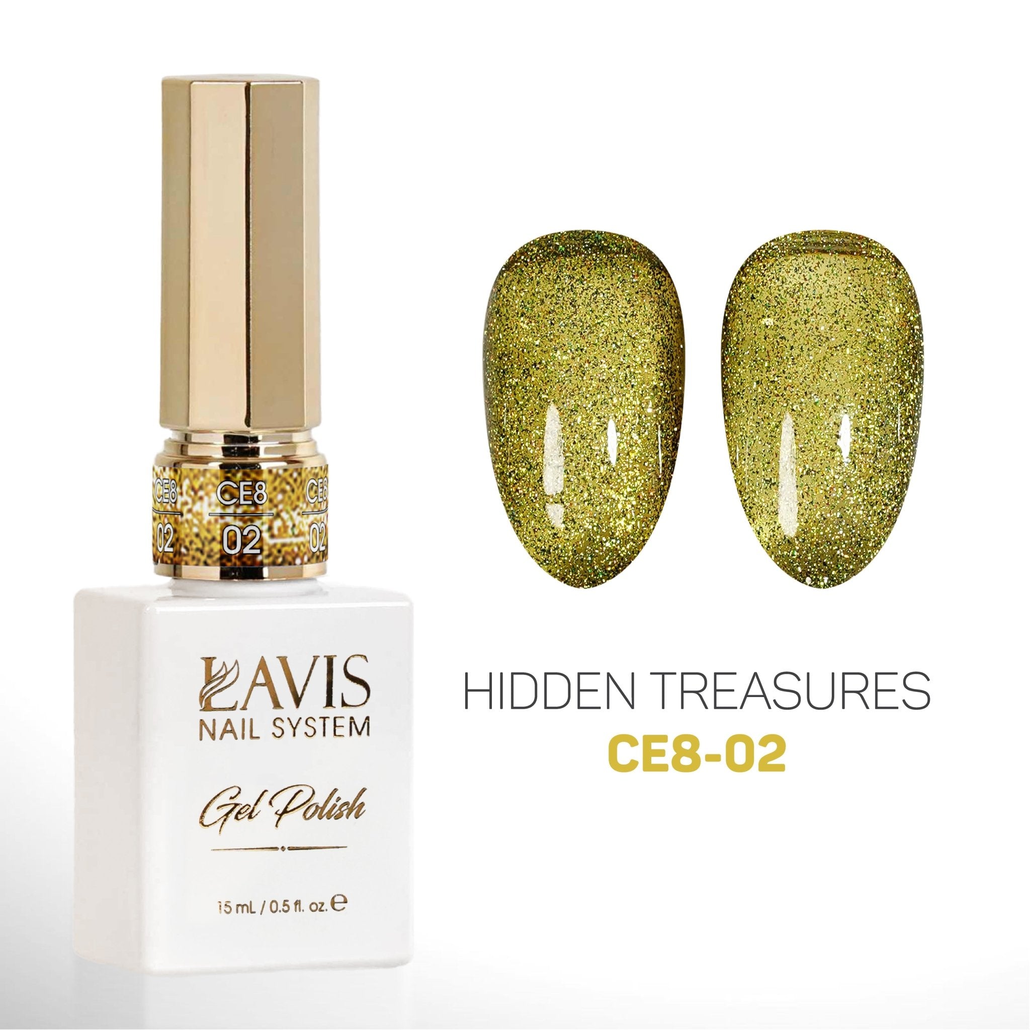 LAVIS 9D Cat Eyes CE8 - 02 - Gel Polish 0.5 oz - Lavis Hidden Treasures Collection