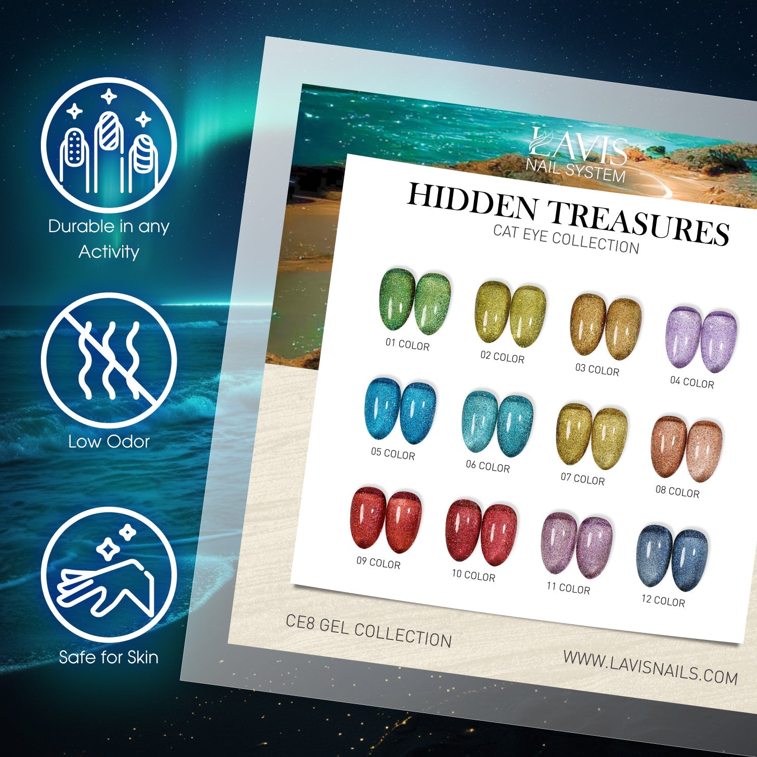 LAVIS Cat Eyes CE8 - 07 - Gel Polish 0.5 oz - Lavis Hidden Treasures Collection - DTK Nail Supply