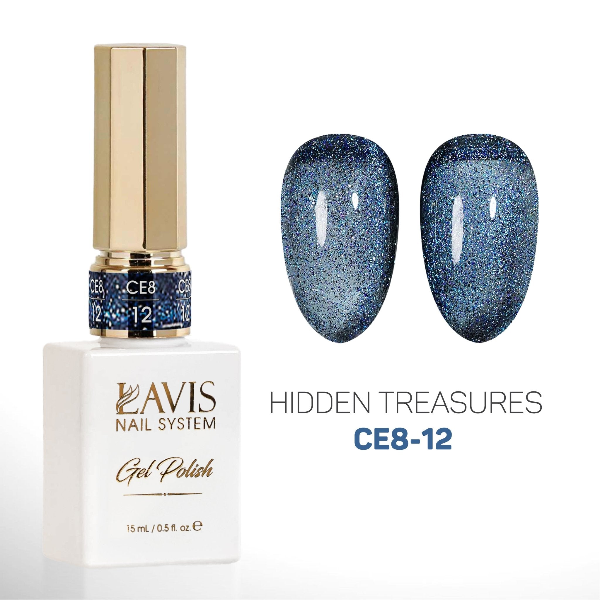 LAVIS Cat Eyes CE8 - 12 - Gel Polish 0.5 oz - Lavis Hidden Treasures Collection - DTK Nail Supply
