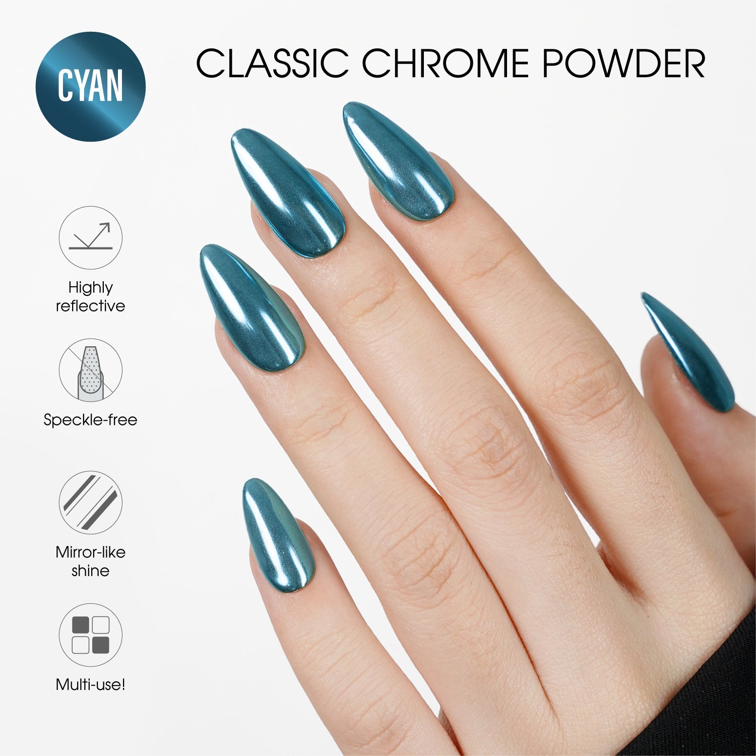 LAVIS Chrome Classic - Cyan - 0.5gr (PCS) - DTK Nail Supply