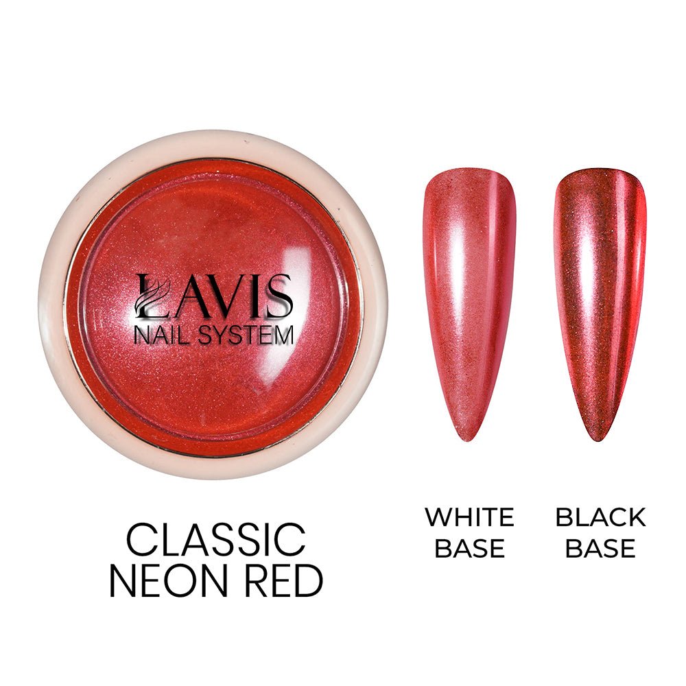 LAVIS Chrome Classic - Neon Red - 0.5gr (PCS) - DTK Nail Supply