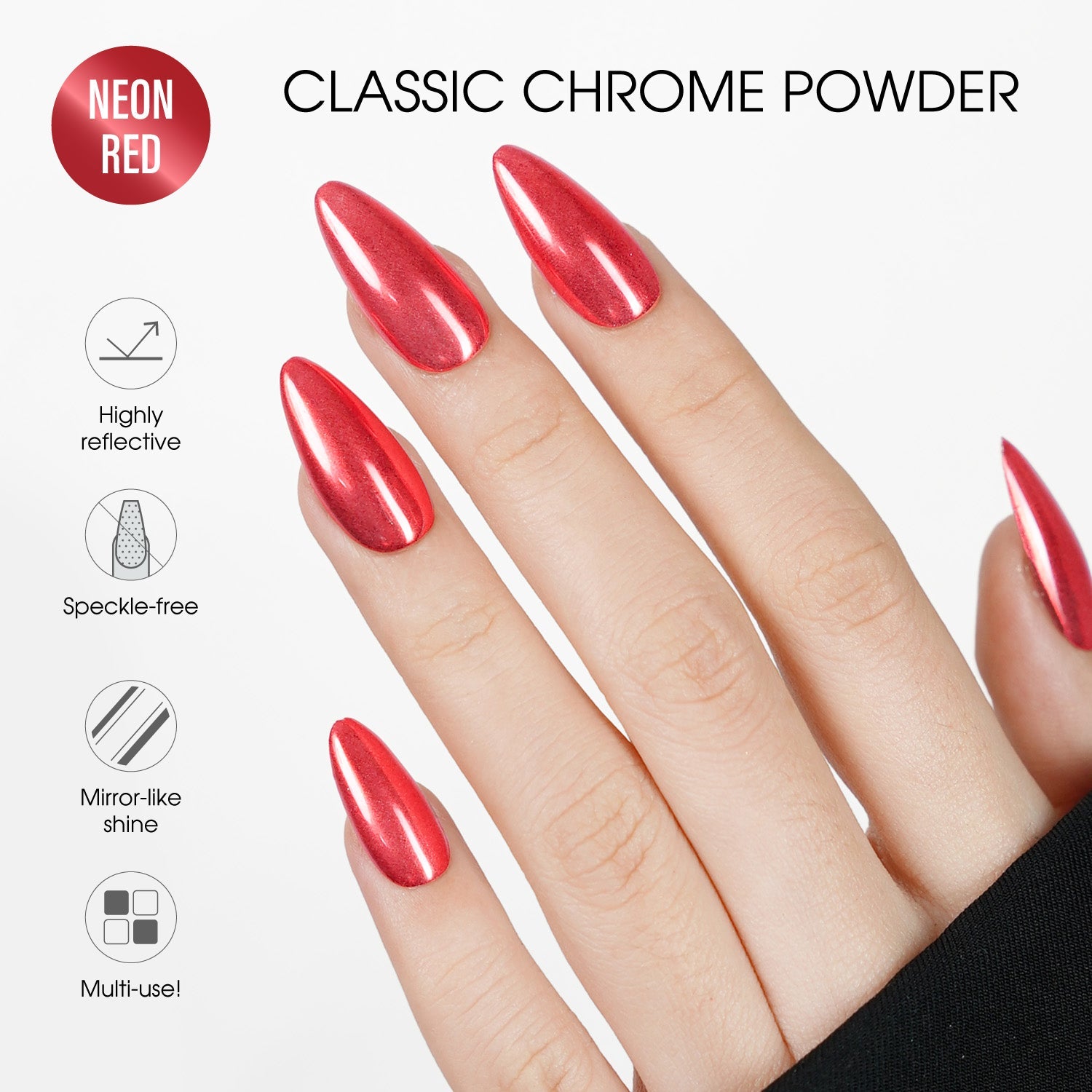 LAVIS Chrome Classic - Neon Red - 0.5gr (PCS) - DTK Nail Supply