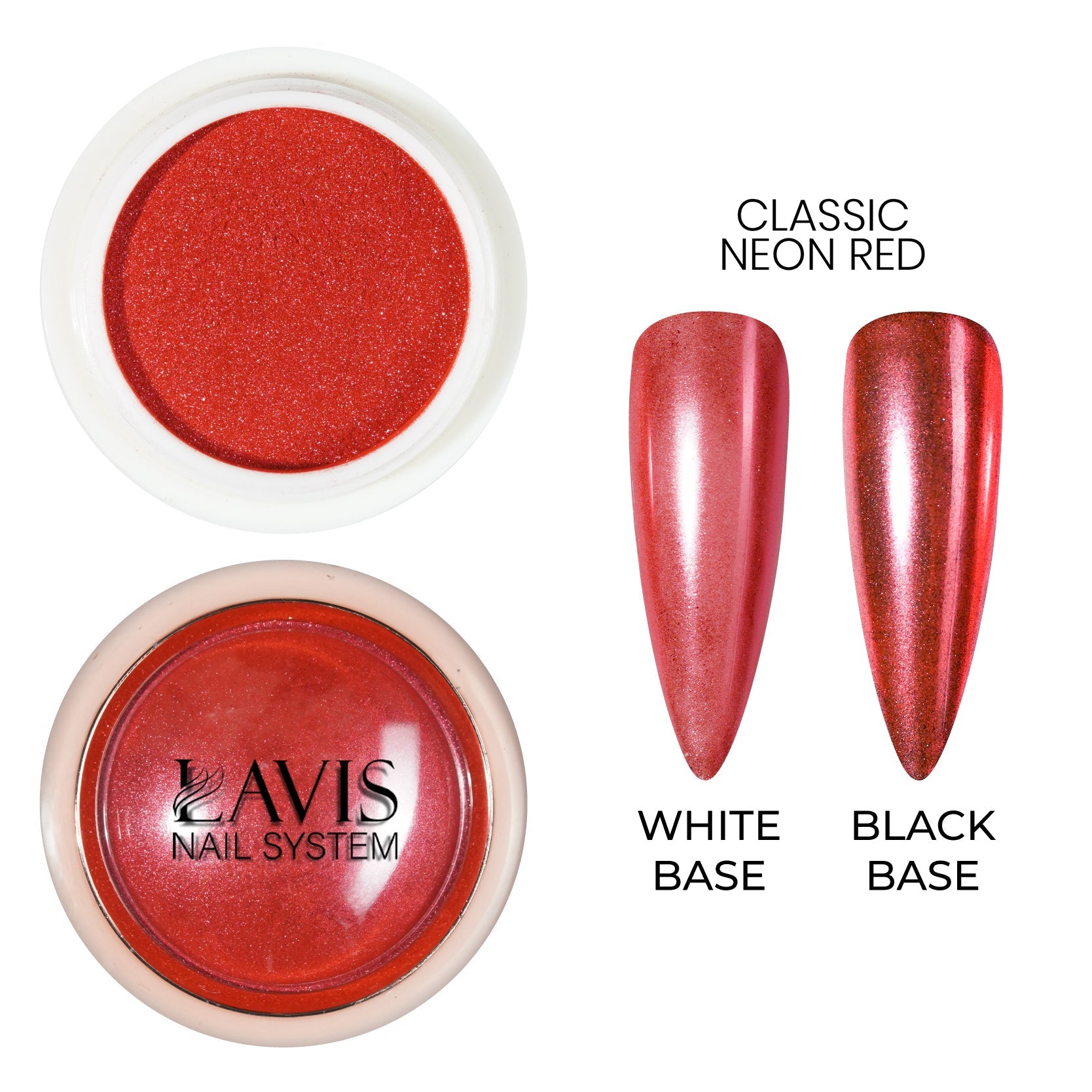 LAVIS Chrome Classic - Neon Red - 0.5gr (PCS) - DTK Nail Supply