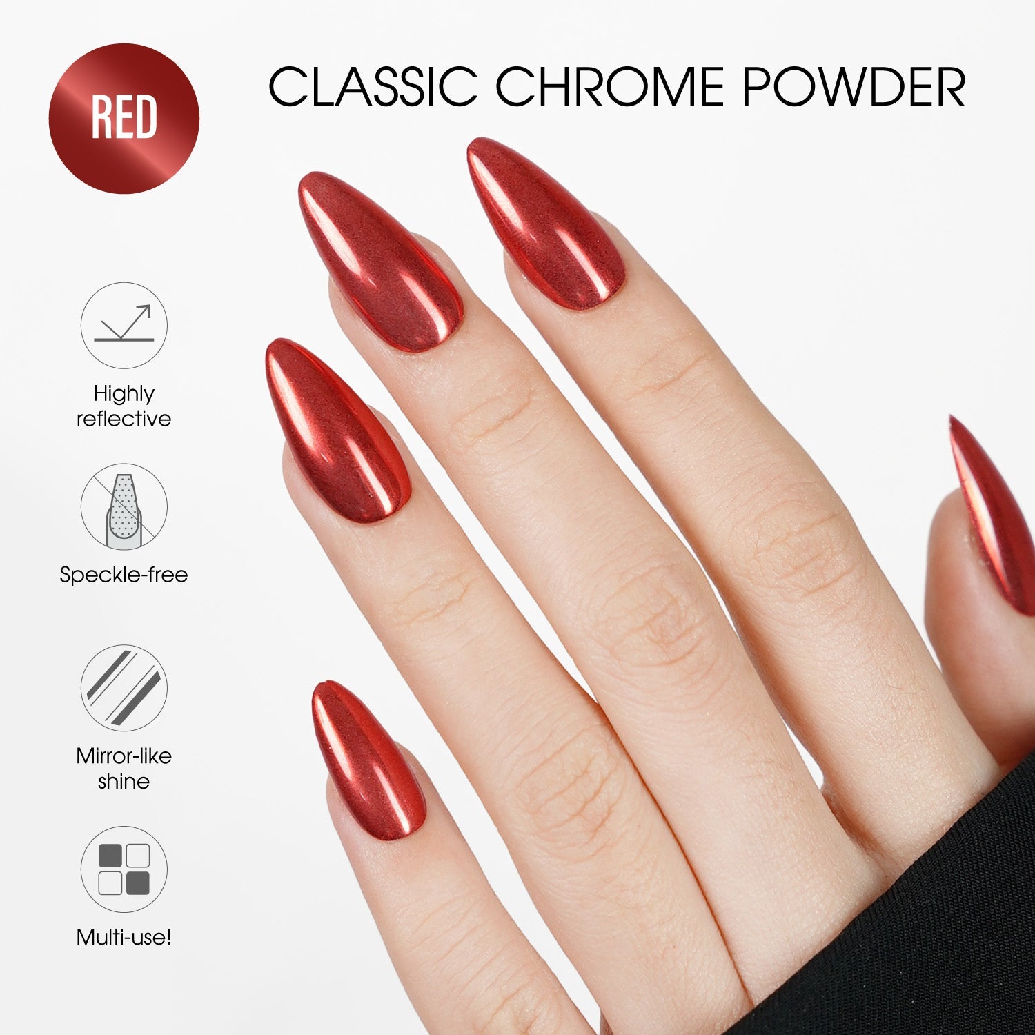 LAVIS Chrome Classic - Red - 0.5gr (PCS) - DTK Nail Supply