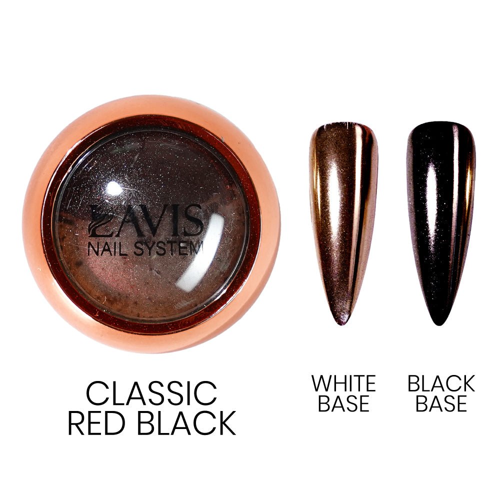 LAVIS Chrome Classic - Red Black - 0.5gr (PCS) - DTK Nail Supply