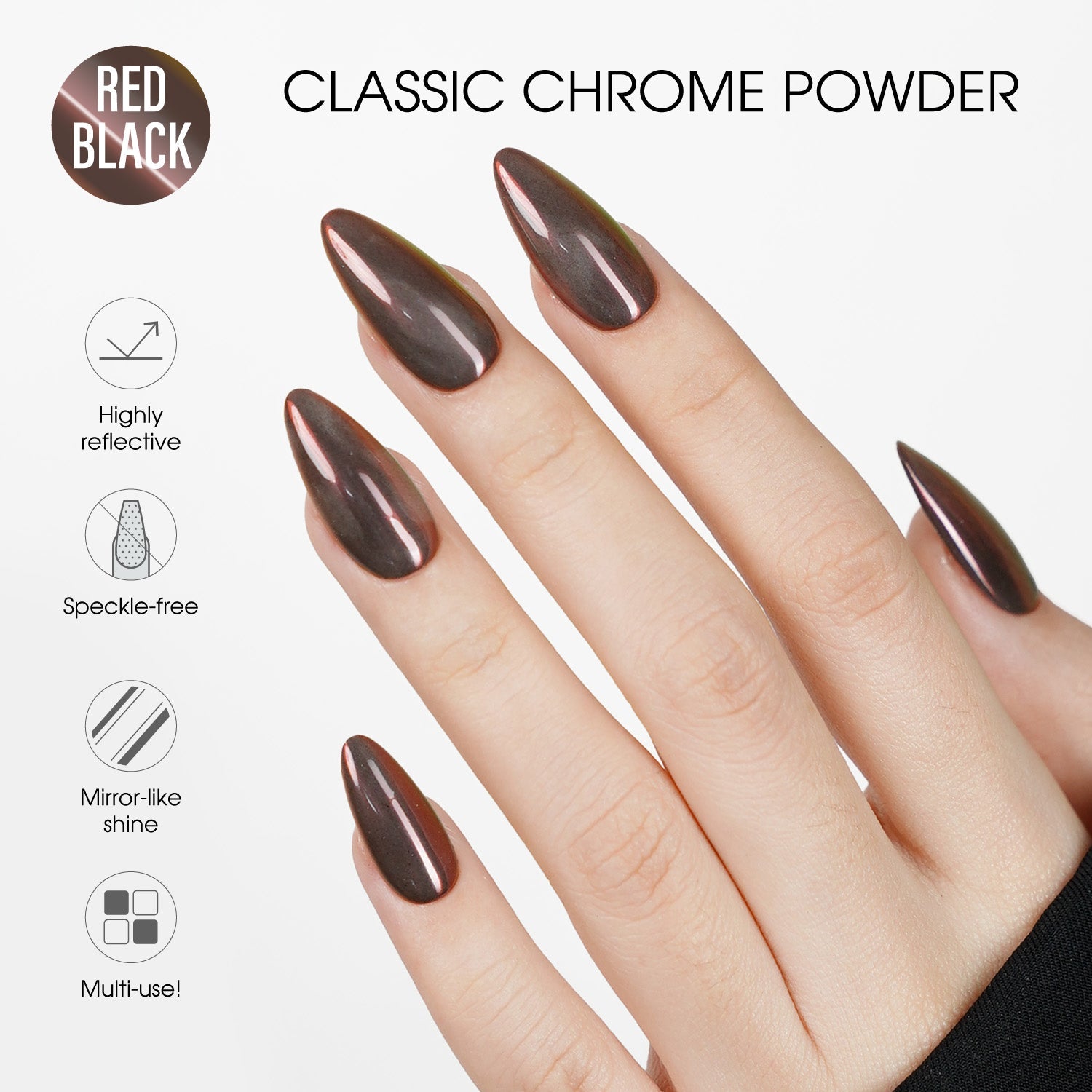 LAVIS Chrome Classic - Red Black - 0.5gr (PCS) - DTK Nail Supply