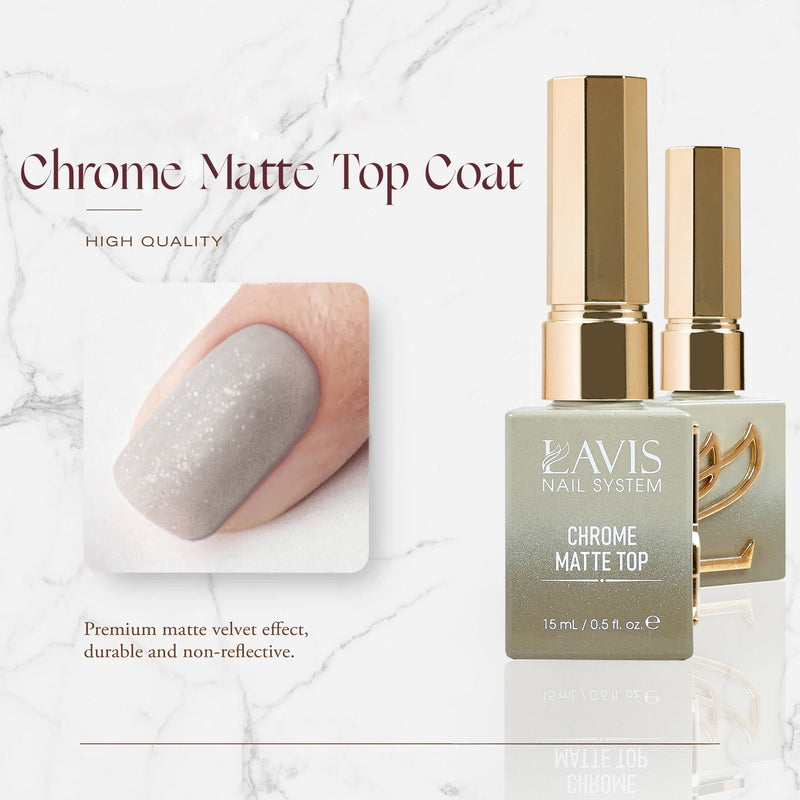 LAVIS Chrome Matte Top - 0.5 oz (New) - DTK Nail Supply
