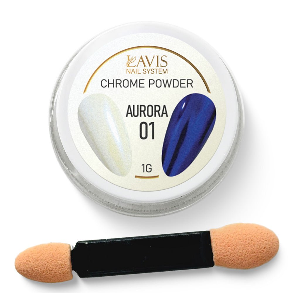LAVIS Chrome Powder AURORA 01 - 1gr (PCS) - DTK Nail Supply