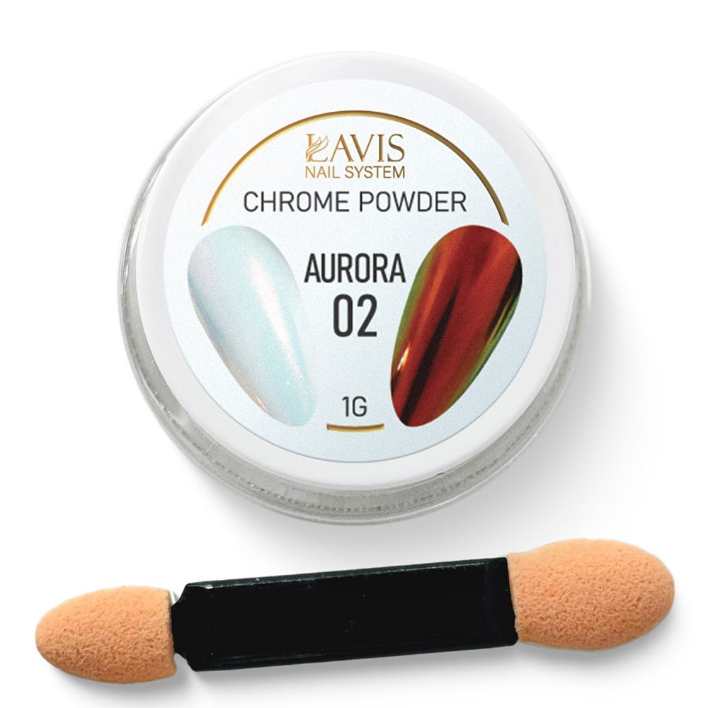LAVIS Chrome Powder AURORA 02 - 1gr (PCS) - DTK Nail Supply