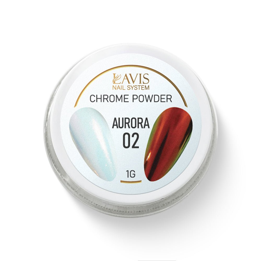 LAVIS Chrome Powder AURORA 02 - 1gr (PCS) - DTK Nail Supply