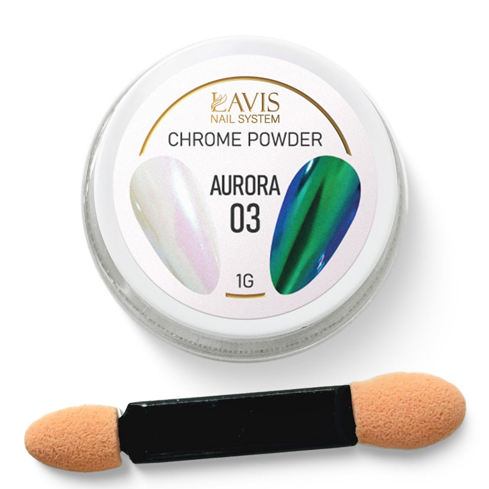 LAVIS Chrome Powder AURORA 03 - 1gr (PCS) - DTK Nail Supply
