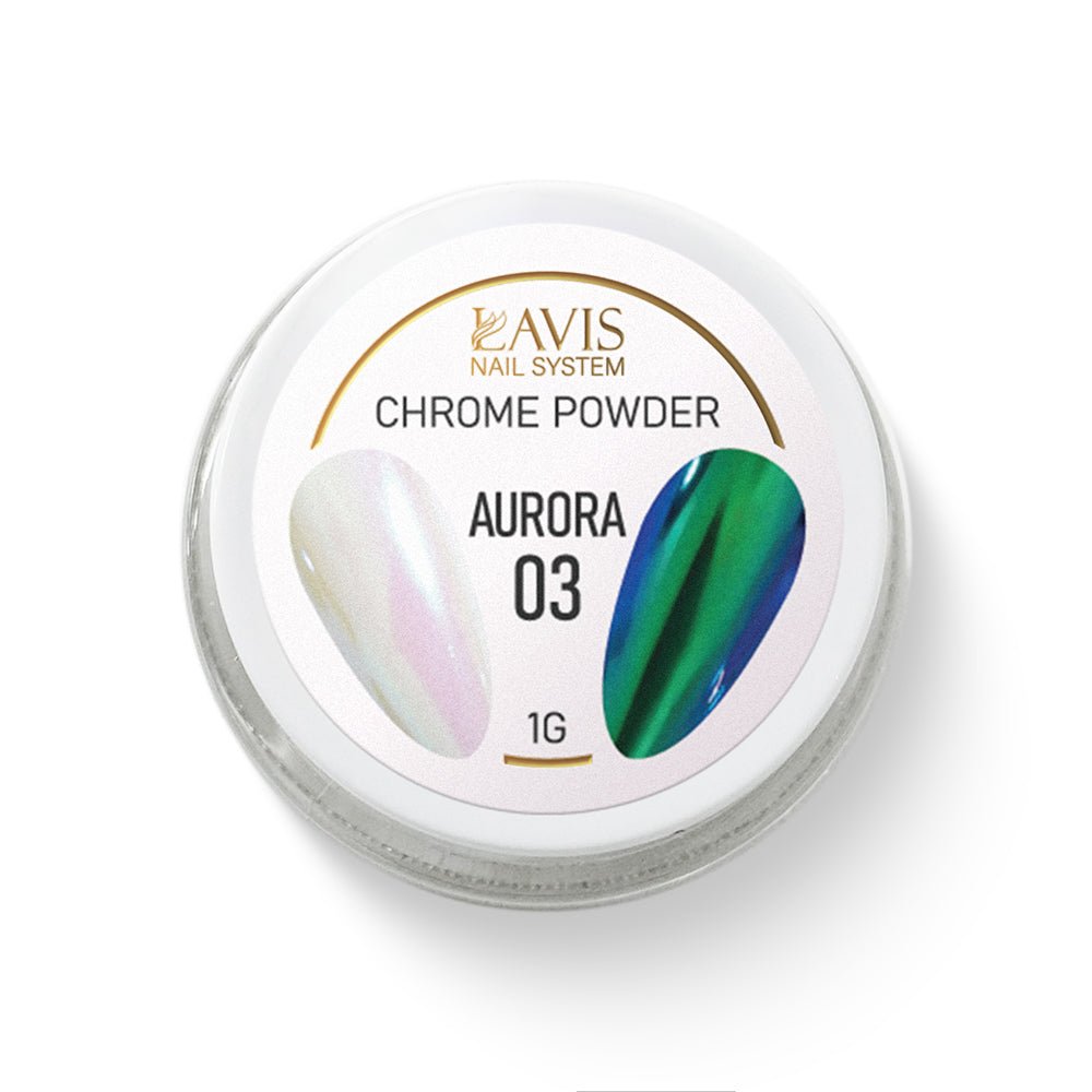 LAVIS Chrome Powder AURORA 03 - 1gr (PCS) - DTK Nail Supply