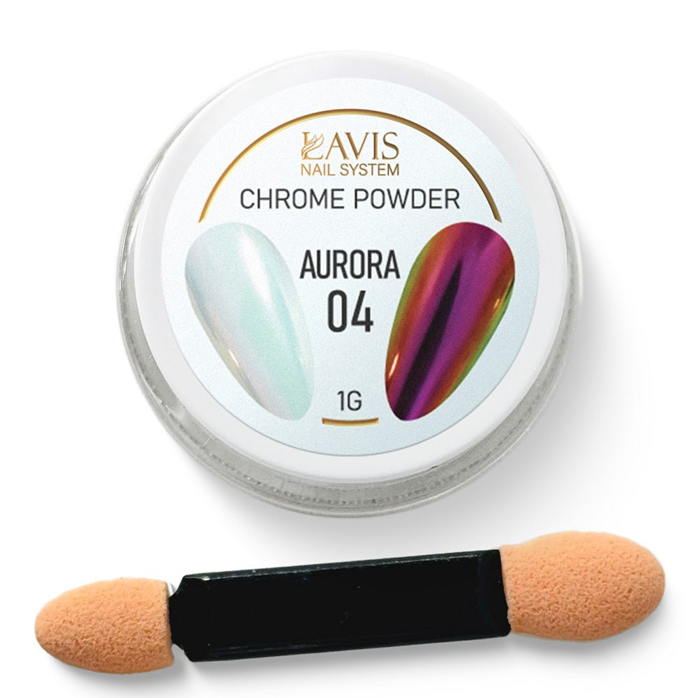LAVIS Chrome Powder AURORA 04 - 1gr (PCS) - DTK Nail Supply