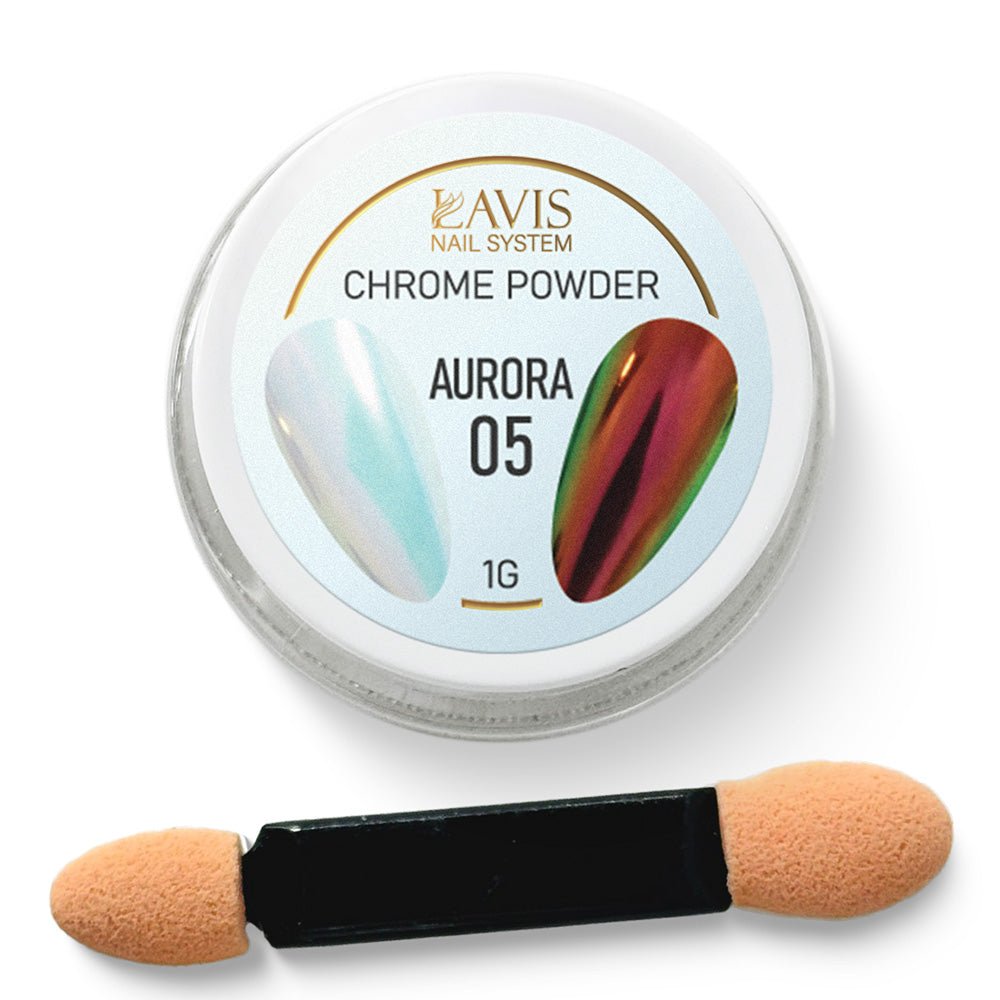 LAVIS Chrome Powder AURORA 05 - 1gr (PCS) - DTK Nail Supply