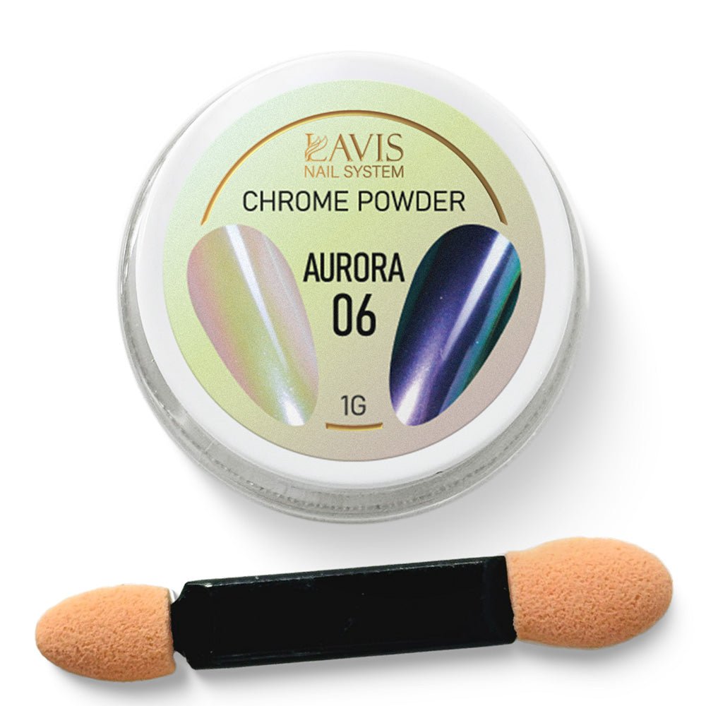 LAVIS Chrome Powder AURORA 06 - 1gr (PCS) - DTK Nail Supply