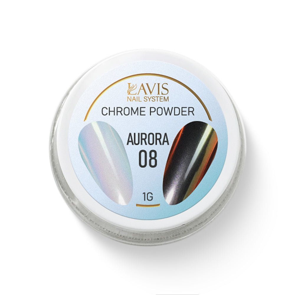 LAVIS Chrome Powder AURORA 08 - 1gr (PCS) - DTK Nail Supply