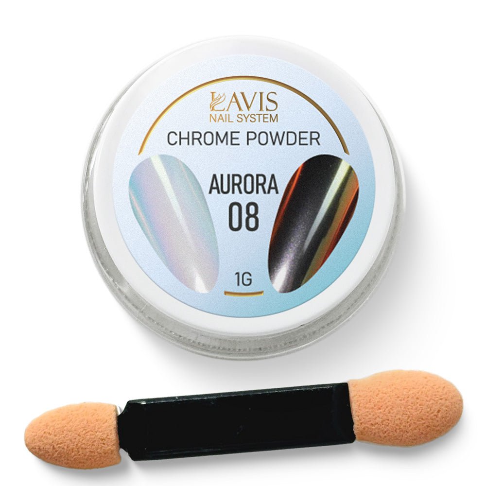 LAVIS Chrome Powder AURORA 08 - 1gr (PCS) - DTK Nail Supply