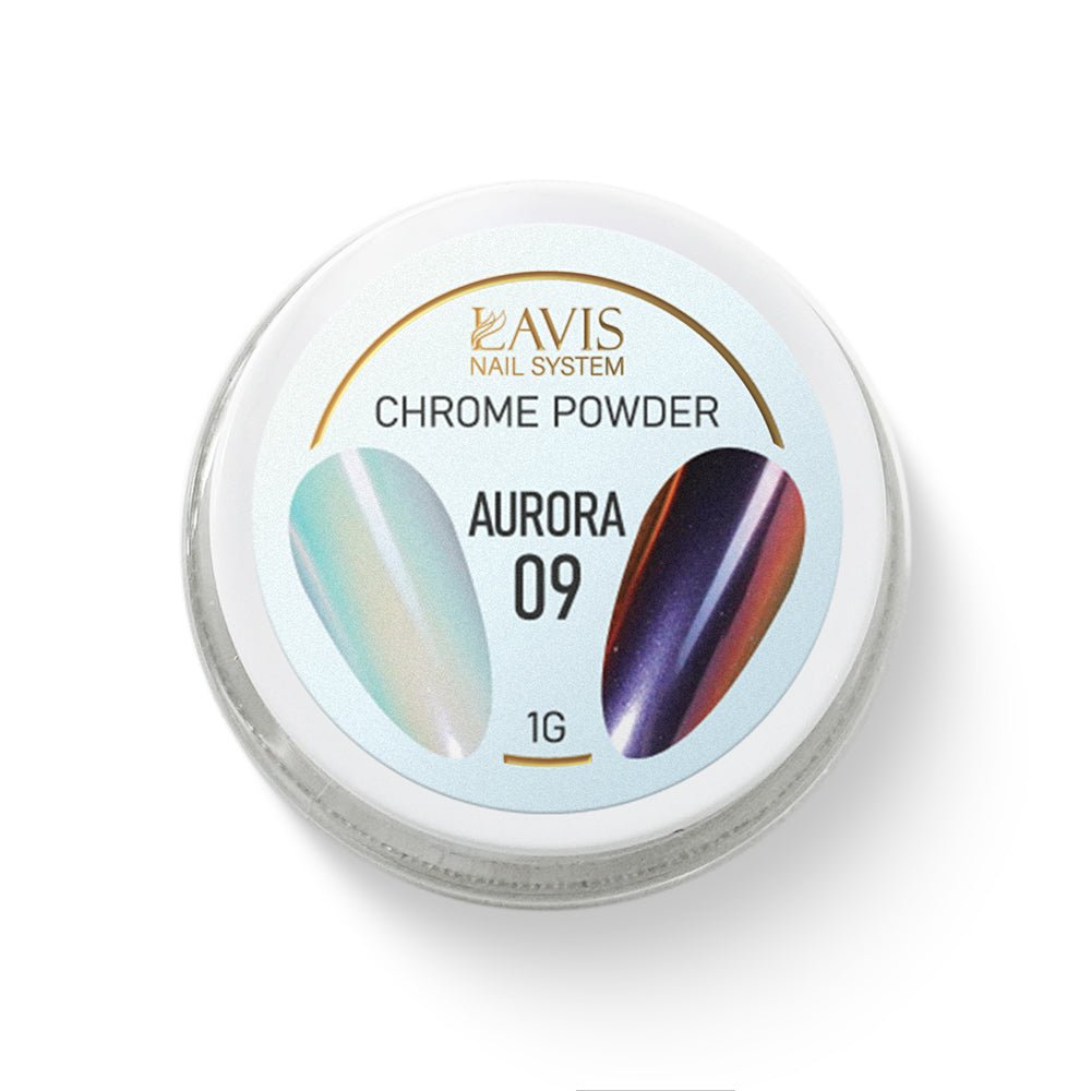 LAVIS Chrome Powder AURORA 09 - 1gr (PCS) - DTK Nail Supply