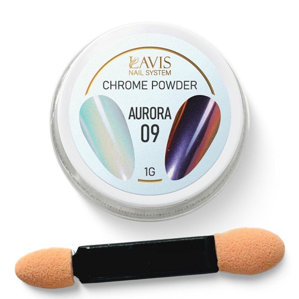 LAVIS Chrome Powder AURORA 09 - 1gr (PCS) - DTK Nail Supply