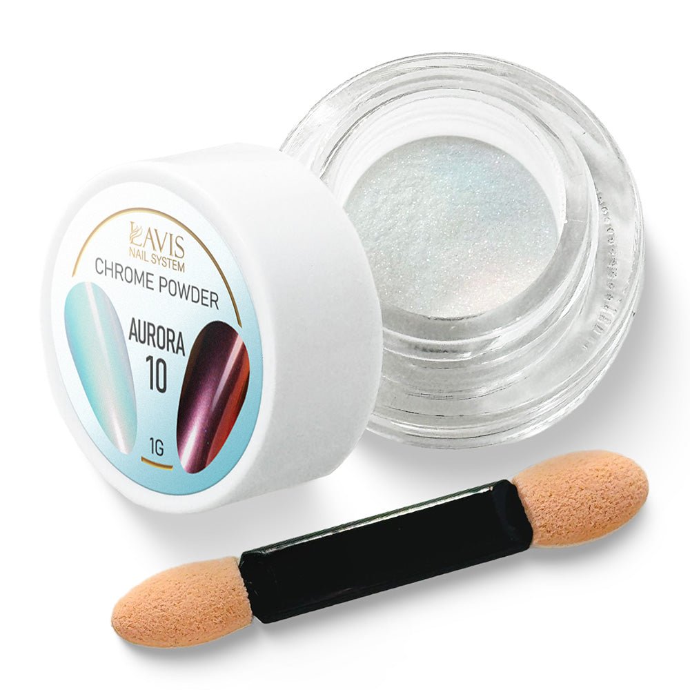 LAVIS Chrome Powder AURORA 10 - 1gr (PCS) - DTK Nail Supply