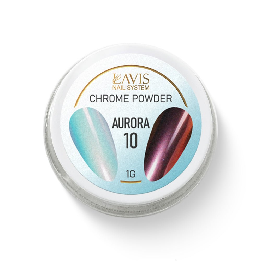 LAVIS Chrome Powder AURORA 10 - 1gr (PCS) - DTK Nail Supply