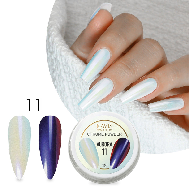 LAVIS Chrome Powder AURORA 11 - 1gr (PCS) - DTK Nail Supply