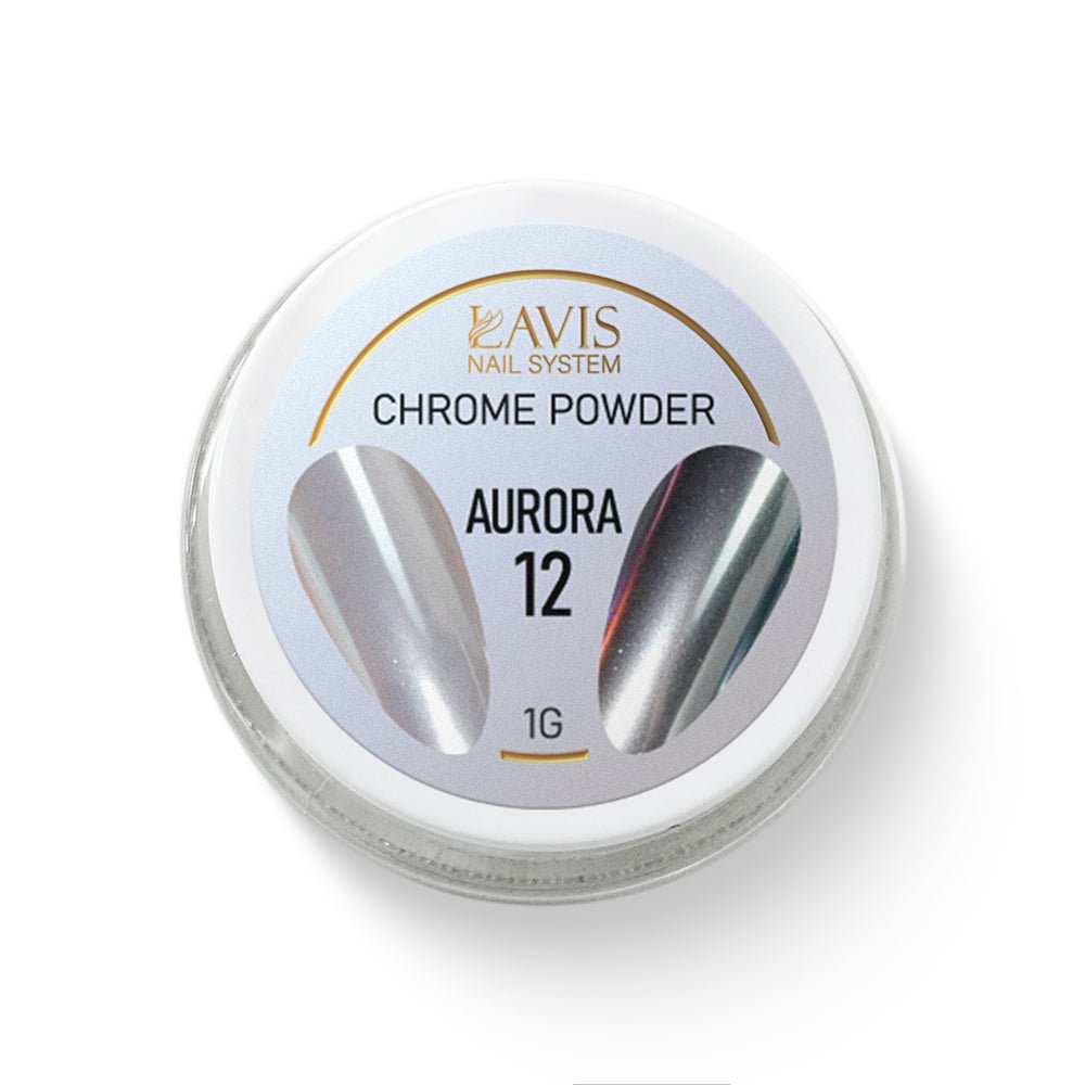 LAVIS Chrome Powder AURORA 12 - 1gr (PCS) - DTK Nail Supply